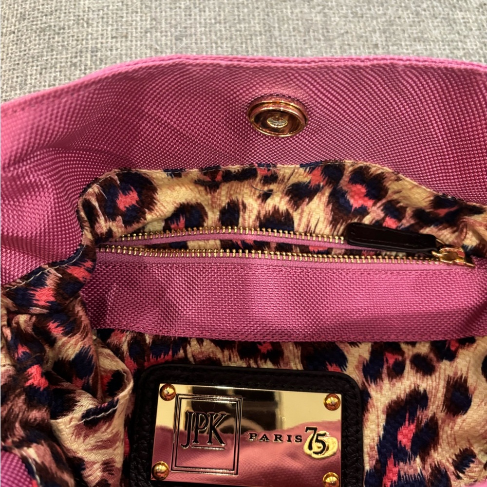 JKL Pink and Brown Shoulder Bag with Gold Accents - Picture 2 of 3